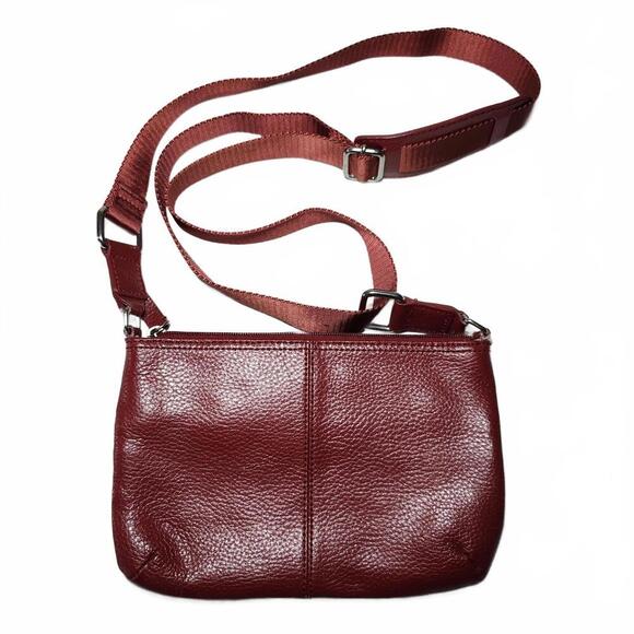 Calvin Klein Women's Red Leather Crossbody Shoulder Bag - Picture 2 of 11